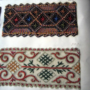 Pick One Victorian 1892 Sample French Embroidered Broderies from Maison Sedille Sample Book (Ref: A-3850B Page 12 Box 1)