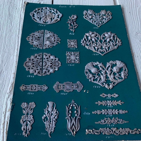 Choose One Antique Diestruck Metal French Art Deco  Decorations Samples (Ref: A-6723 Box 4)