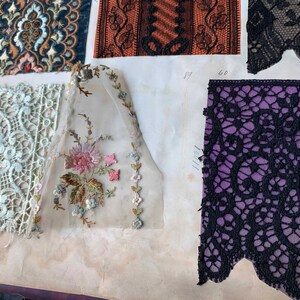 Pick One Victorian 1887 Sample French Embroidered Broderies from Maison Sedille Sample Book (Ref: A-3850B Page 2 Box 4)