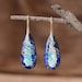 Natural Blue Sea Sediment Stone Dangle Healing Drop Earrings-Inner Peace Meditation Grounding Balance Mental Health Gemstone Earring 
