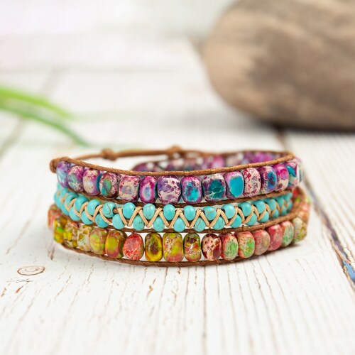 Natural Stone Anti Anxiety Beaded Grounding Braceletstress Etsy