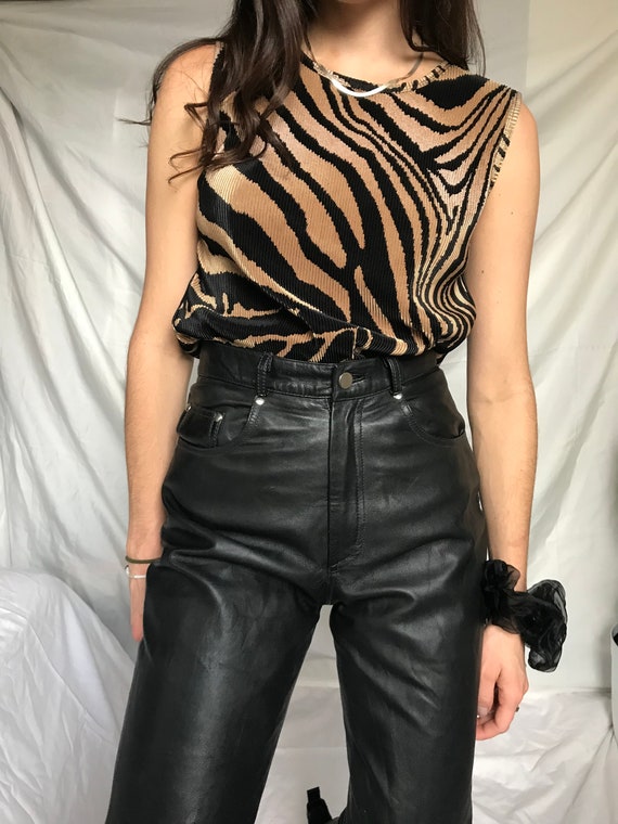 Vintage Plisse Tiger Print Tank
