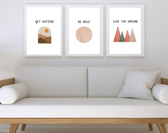 DIGITAL FILES, Set of 3 Modern Toddler Wall Art, Educational Wall Art, Art For Kids Hub, Cool Kids Wall Art, Toddlers, Cool Toddler Wall Art