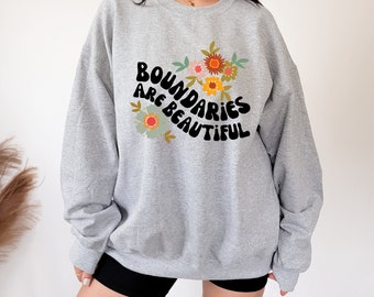 Boundaries Are Beautiful, LSM Original, Conscious Mom Sweater, Millenial Mom, Modern Mama, Sweaters For Mom, Sweaters For Cool Moms