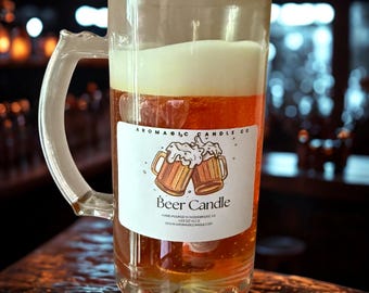 Beer Candle, Brewery Inspired Soy Candle, Masculine Bar Decor
