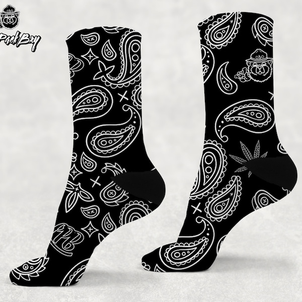 Stoner Paisley Crew Socks | Designer Stoner Clothing & Accessories by Loud Pack Bxy