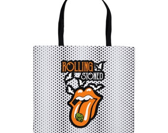 Rolling Stoned Trick Or Treat Bag 420/Halloween Candy Tote Back For Adults
