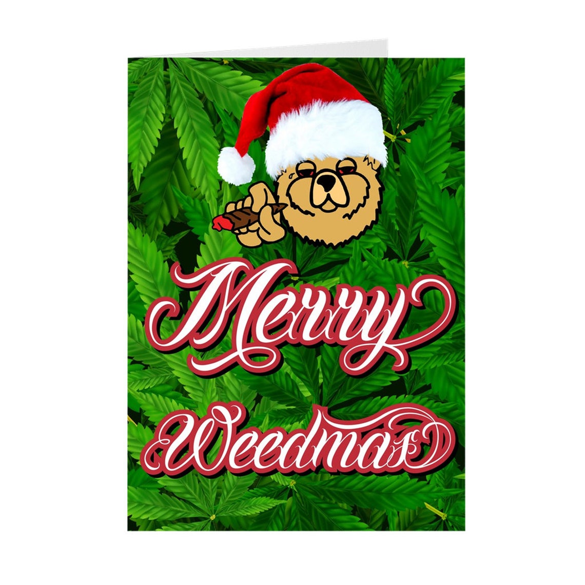 420 Christmas Cards Merry Weedmas Funny Stoner Holiday Etsy