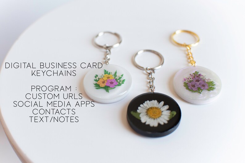 Custom Digital Business Card Keychain Personalized Business Etsy