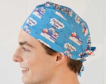 Louis + Phil The Dream Team Anesthesia Men's/Unisex Tie Back Scrub Cap