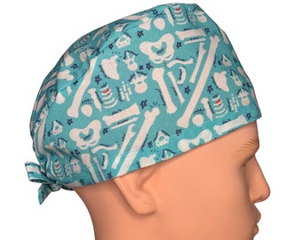 Louis + Phil Bones Orthopedic Men's/Unisex Tie Back Scrub Cap