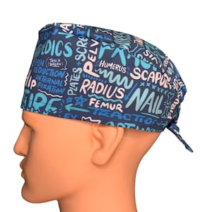 Louis + Phil Ortho Words Men’s/Unisex Tie Back Scrub Cap