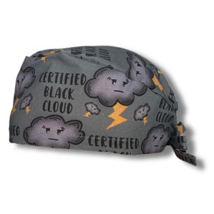 Louis + Phil Certified Black Cloud Men&#39;s/Unisex Tieback Scrub Cap