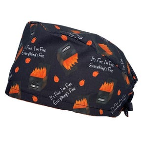 Louis + Phil Dumpster Fire Men&#39;s/Unisex Tie Back Scrub Cap