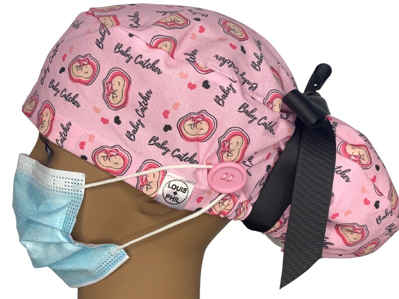 Baby Catcher OB/GYN Scrub Cap. Women's Ponytail Euro or Etsy