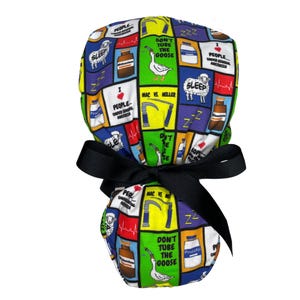 Louis + Phil Anesthesiology Fun Ribbon Tie Ponytail Scrub Cap