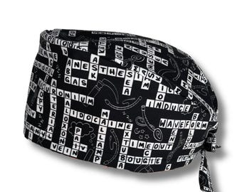 Gorro quirúrgico con lazo en la espalda para hombre/unisex Louis + Phil Anesthesia Crossword