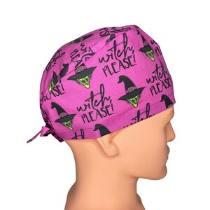 Louis + Phil Witch, Please! Halloween Men&#39;s/Unisex Tie Back Scrub Cap