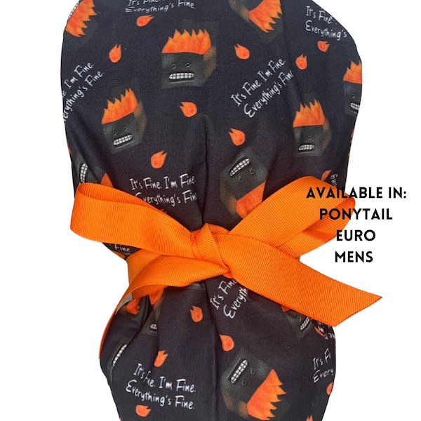 Louis + Phil Dumpster Fire Ribbon Tie paardenstaart scrubmuts
