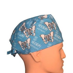 Louis + Phil Hip Hip Hooray #OrthoLife Men’s/Unisex Tie Back Scrub Cap