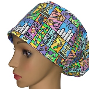 Louis + Phil Anesthesia Comic Euro Scrub Cap