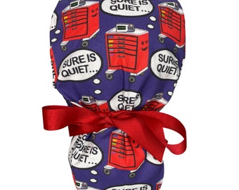 Louis + Phil Sure is Quiet Ribbon Tie Ponytail Scrub Cap