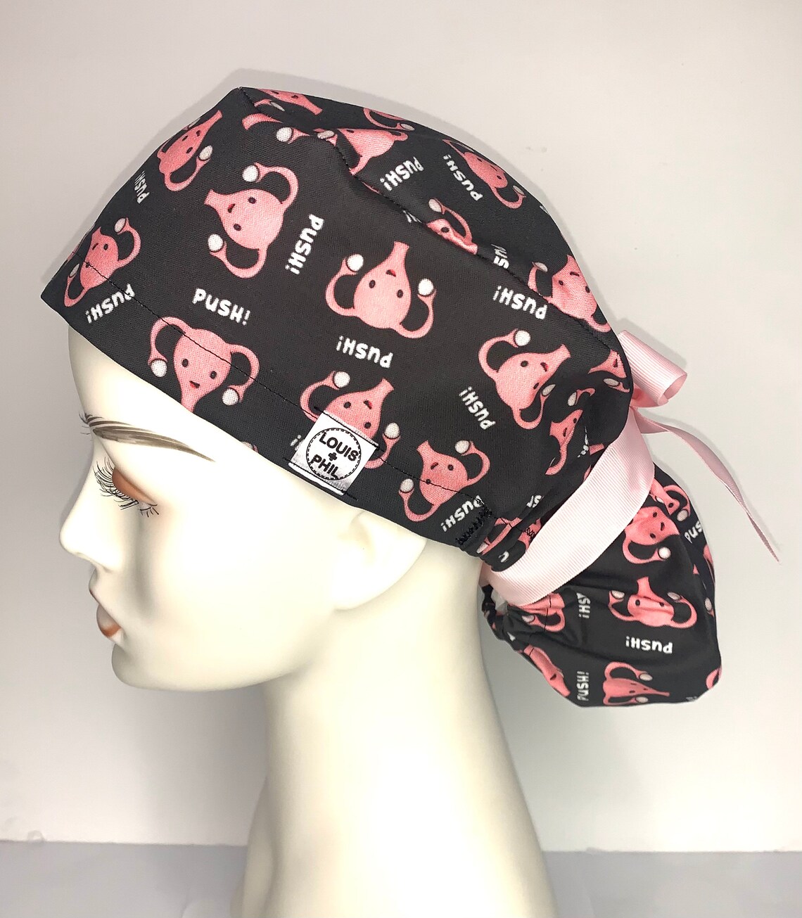 OB/GYN Ribbon Tie Ponytail Scrub CapSurgical Cap Nurse Cap Etsy