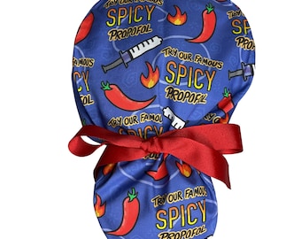 Louis + Phil Spicy Propofol Ribbon Tie Ponytail Scrub Cap