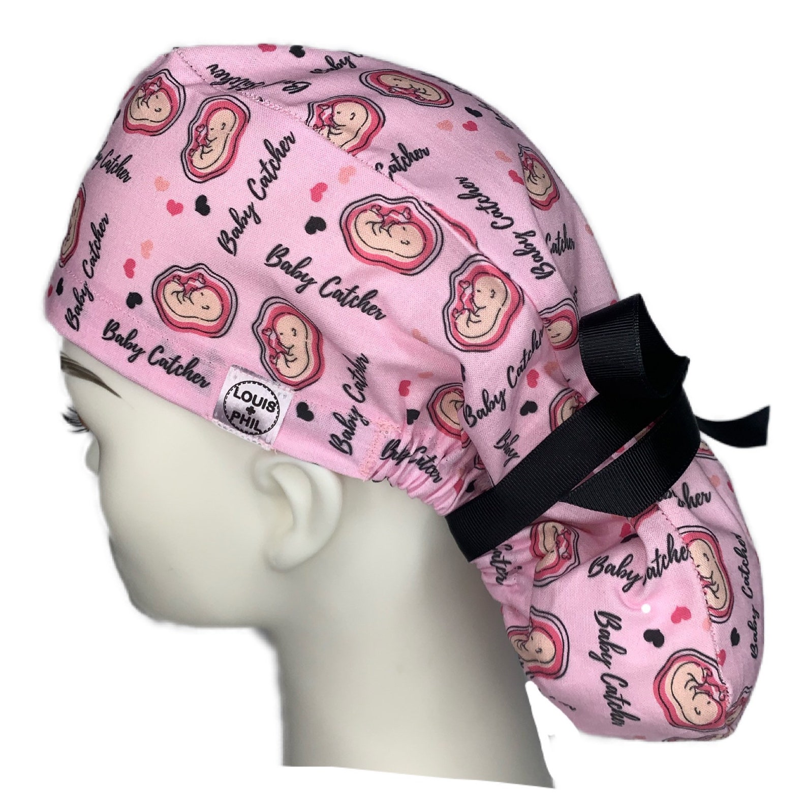 OB/GYN Ribbon Tie Ponytail Scrub CapSurgical Cap Nurse Cap Etsy