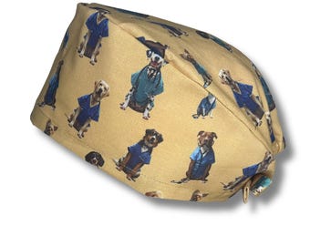 Gorro quirúrgico con lazo para hombre/unisex Louis + Phil Dogs In Scrubs
