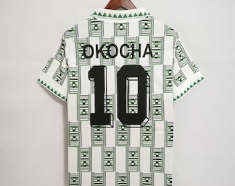 Okocha Nigeria World Cup 1994 Jersey Okocha retro jersey classic shirt, Retro Football Shir Nigeria retro Okocha 1996 Jersey, Person 1996