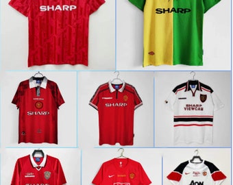 Retro home Away Blue Manchester United UCL Long Sleeve Jersey – As worn by Ronaldo, Rooney and Giggs, MU Jersey, Ronaldo Jersey