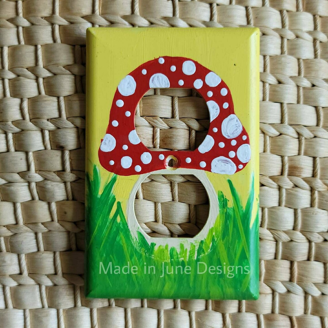 Merry Mushroom Vintage Inspired Hand Painted Outlet Cover Etsy