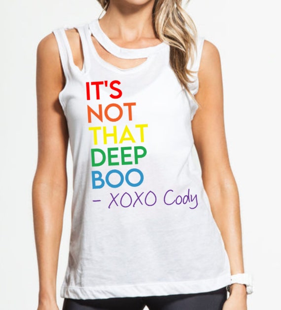 It S Not That Deep Boo Xoxo Cody Rainbow Print Double Etsy