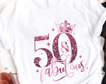 50 & Fabulous Squad T-Shirt, Fiftieth Birthday Tee