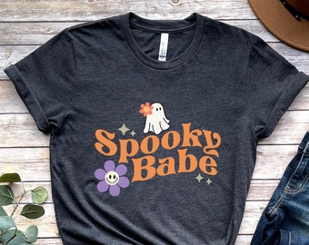 Spooky Babe Shirt: Halloween Ghost Graphic Tee