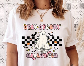 Stay Spooky Ghost T-Shirt: Retro Halloween Graphic Tee