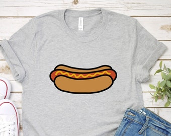 Hot Dog Graphic Tee: Foodie T-Shirt, Unisex Bella Canvas