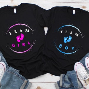 Team Boy & Team Girl Gender Reveal Party T-Shirt, Team Healthy Baby Shirt, Family Matching Shirts, Gift For Mom and Dad, Babyshower Team Tee