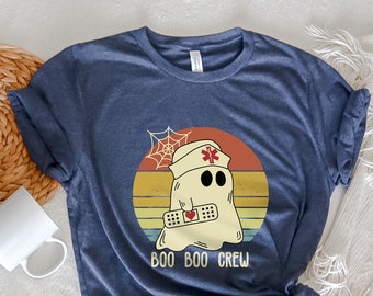 Boo Boo Crew T-Shirt: Nurse Ghost, Spooky Halloween Tee