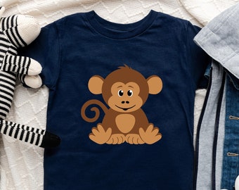 Cute Monkey Toddler Shirt, Animal Lover Gift