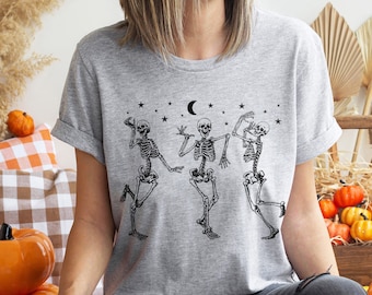 Dancing Skeletons Halloween T-Shirt - Bella Canvas Tee