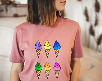 Ice Cream Graphic Tee: Colorful Food Lover Shirt