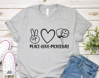 Peace Love Pickleball T-Shirt: Unisex Cotton Blend Tee