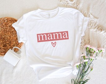 Mama Heart Shirt, Mom Life Tee