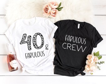 Hello Forty Leopard Print Shirt, 40th Birthday Party Top
