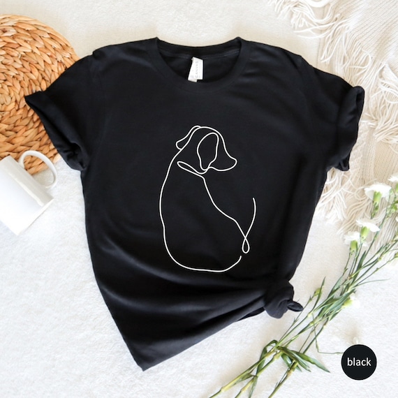 One Line Art Dog T-Shirt: Minimalist Graphic Tee
