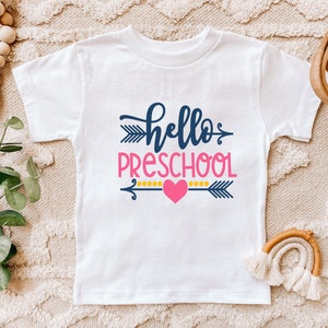 Hello Preschool Tee, Preschool Shirt, Back to School, Shirt for Girls, Hello School Shirt, First Day of Preschool Shirt, Gift For Kids