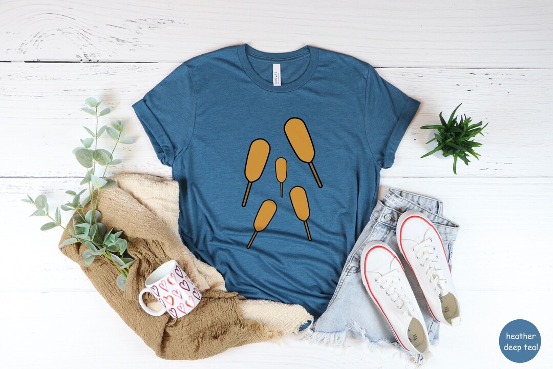 Corn Dog Tshirt, Funny Food Shirts, Corndog Lover Gift, Corndog Doodle