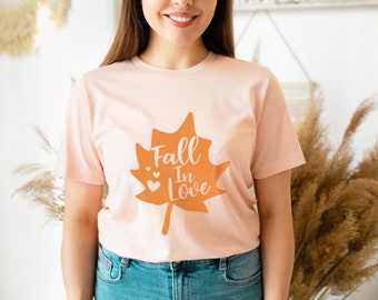 Fall In Love T-Shirt: Autumn Leaf Graphic Tee